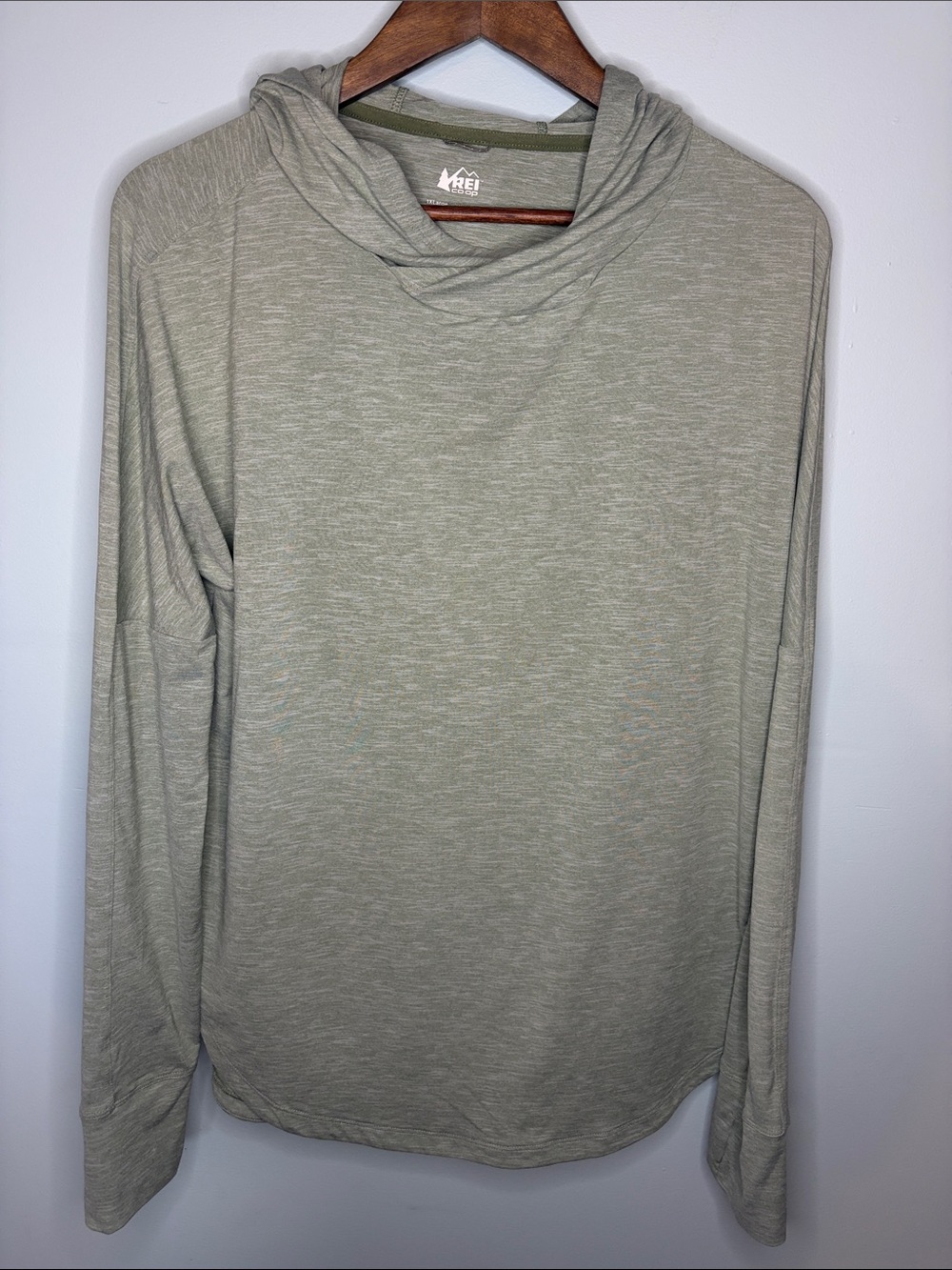 REI Co-op Sahara Shade Hoodie Sage Green Sun Shirt Long Sleeve UPF 50+